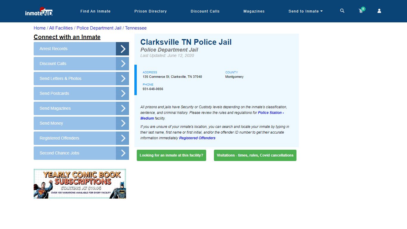 Clarksville TN Police Jail & Inmate Search - Clarksville, TN